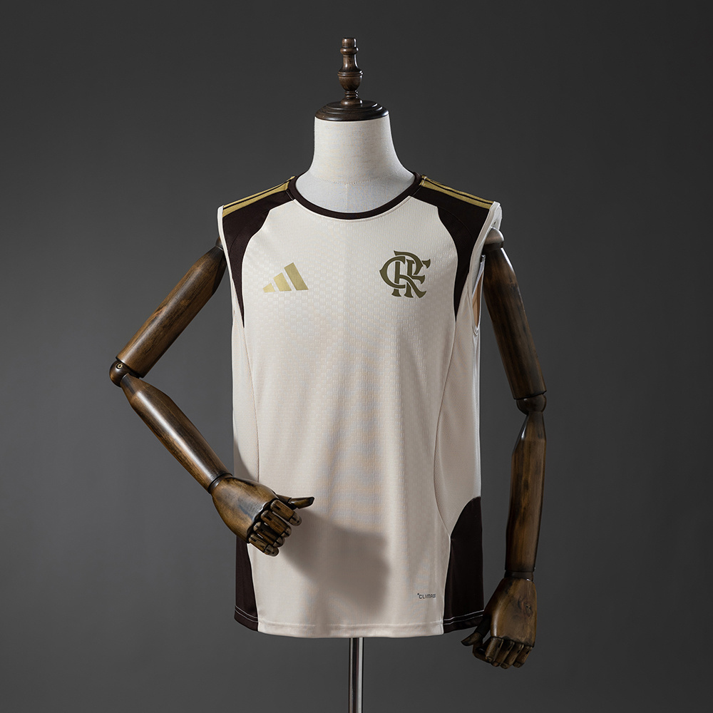 Colete de Treino Branco e Dourado do Flamengo 2026-2027