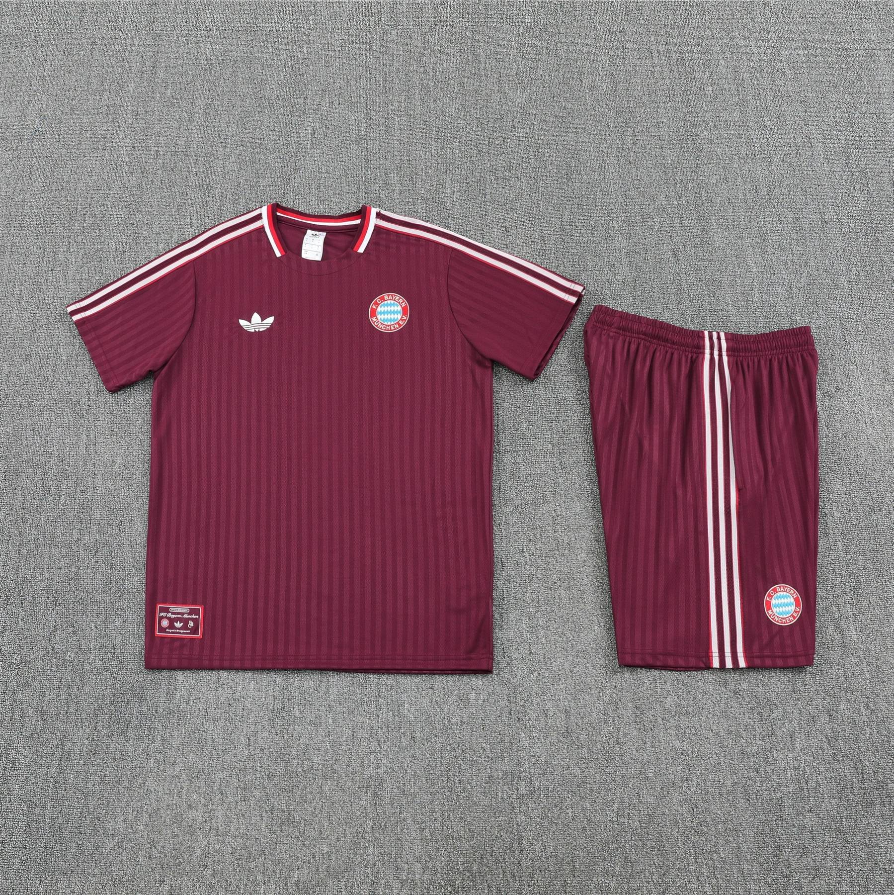 Kit de Treino Bayern de Munique Masculino 25/26 Torcedor Vinho