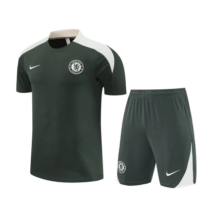Kit de Treino Chelsea Masculino 25/26 Torcedor Verde Escuro 01