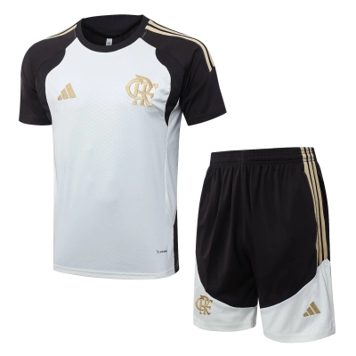 Kit de Treino Flamengo Masculino 26/27 Torcedor Branco e Dourado 01