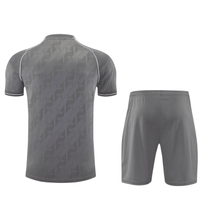 Kit de Treino Real Madrid Masculino 25/26 Cinza e Branco 02