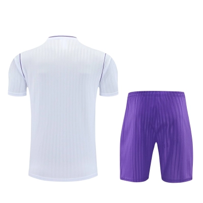 Kit de Treino Real Madrid Masculino 25/26 Torcedor Branco e Roxo 02