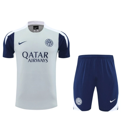 Kit de Treino da Inter de Milão 2025-2026 Cinza e Azul-Marinho 01