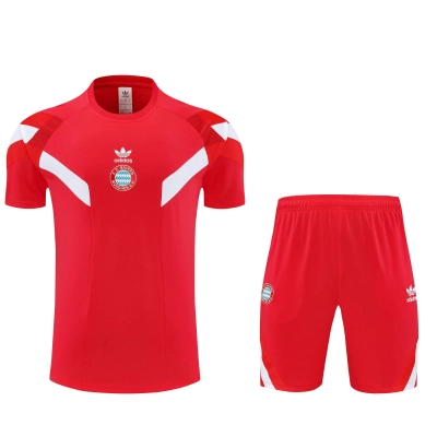 Kit de Treino do Bayern de Munique 2025-2026 Vermelho e Branco 01