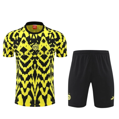Kit de Treino do Borussia Dortmund 2024-2025 Amarelo com Grafismos Pretos 01