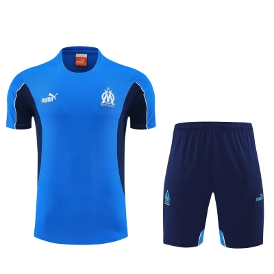 Kit de Treino do Marseille 2024-2025 Azul e Azul-Marinho 01