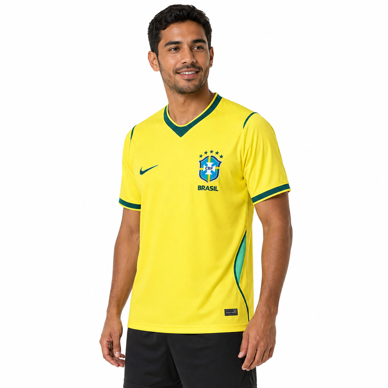 Camisa Brasil Home Torcedor Amarela Gola V Manga Curta 2026