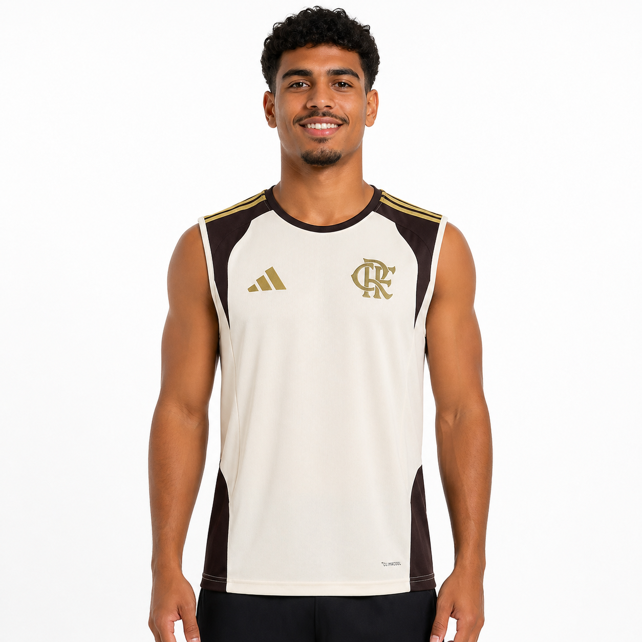 Colete de Treino Branco e Dourado do Flamengo 2026-2027