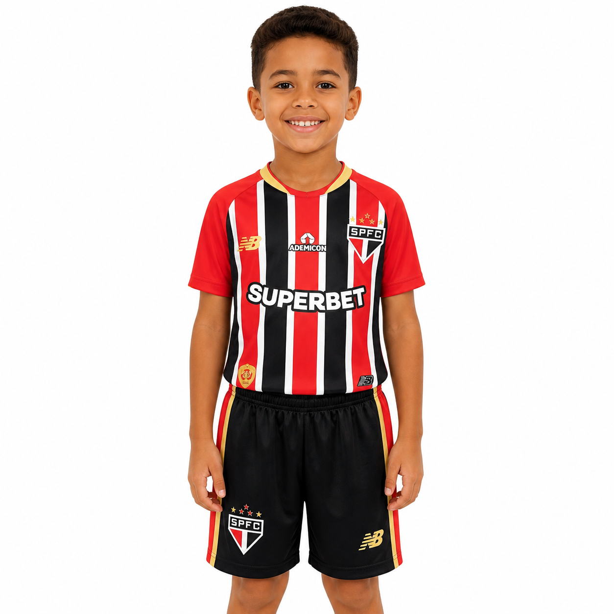 Conjunto Infantil Away do São Paulo 2025-2026
