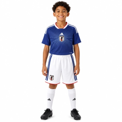 Kit Infantil Home do Japão 2026 Azul com Camisa e Shorts 01