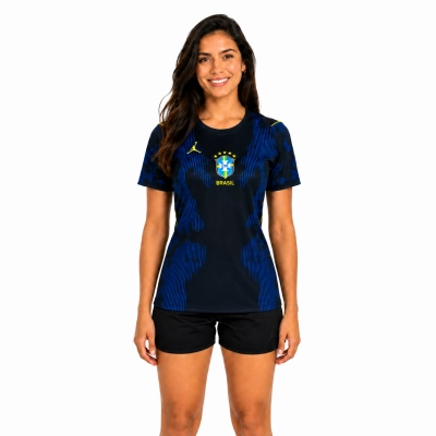 Camisa Feminina Away do Brasil 2026 Azul-Escuro 01