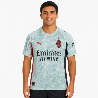 Camisa AC Milan Goleiro Verde-Claro Manga Curta 2025 01