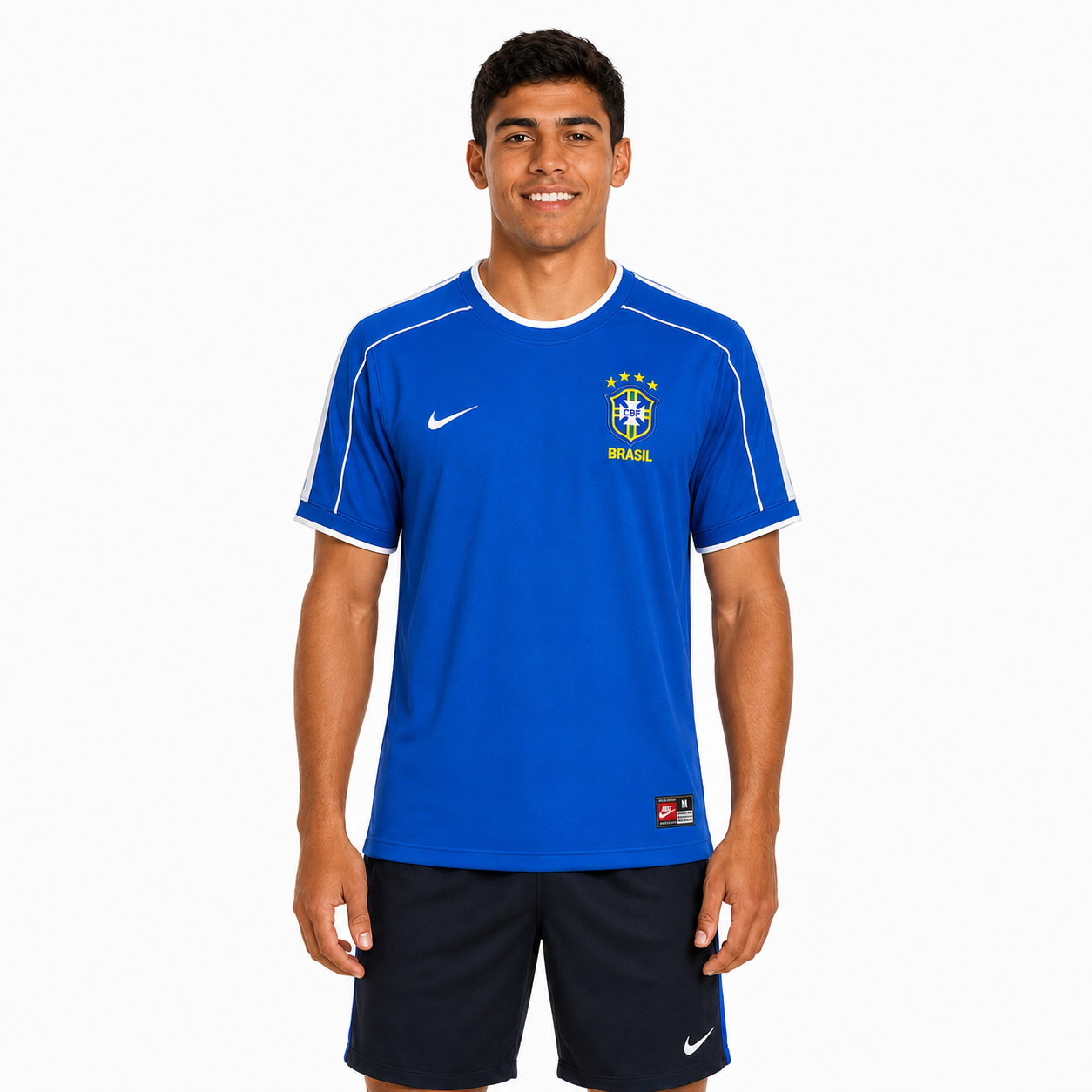 Camisa Retrô Away Azul do Brasil 1998 Sem Número