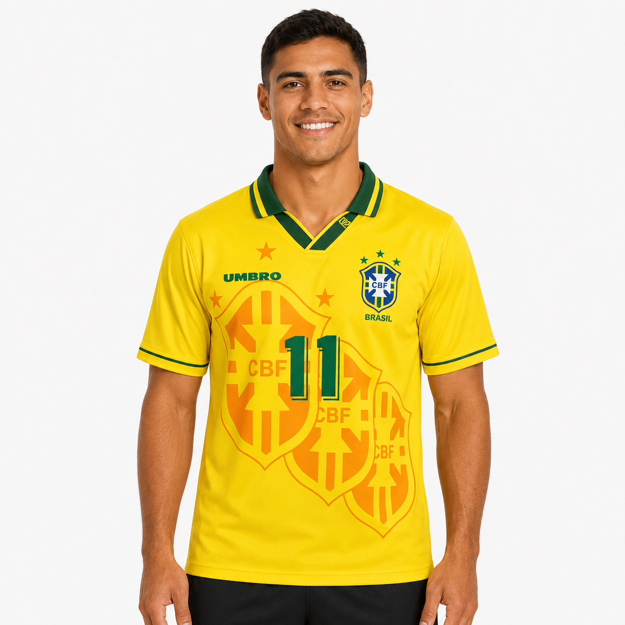 Camisa Retrô Home do Brasil 1994 Nº 11 Ronaldo