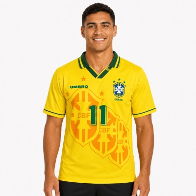Camisa Retrô Home do Brasil 1994 Nº 11 Ronaldo 01