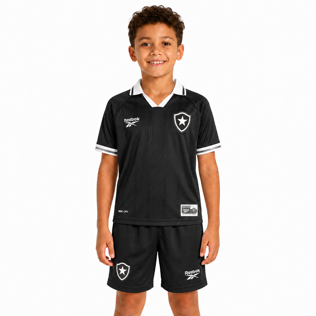 Kit Infantil Away do Botafogo 2025 Preto com Camisa e Shorts