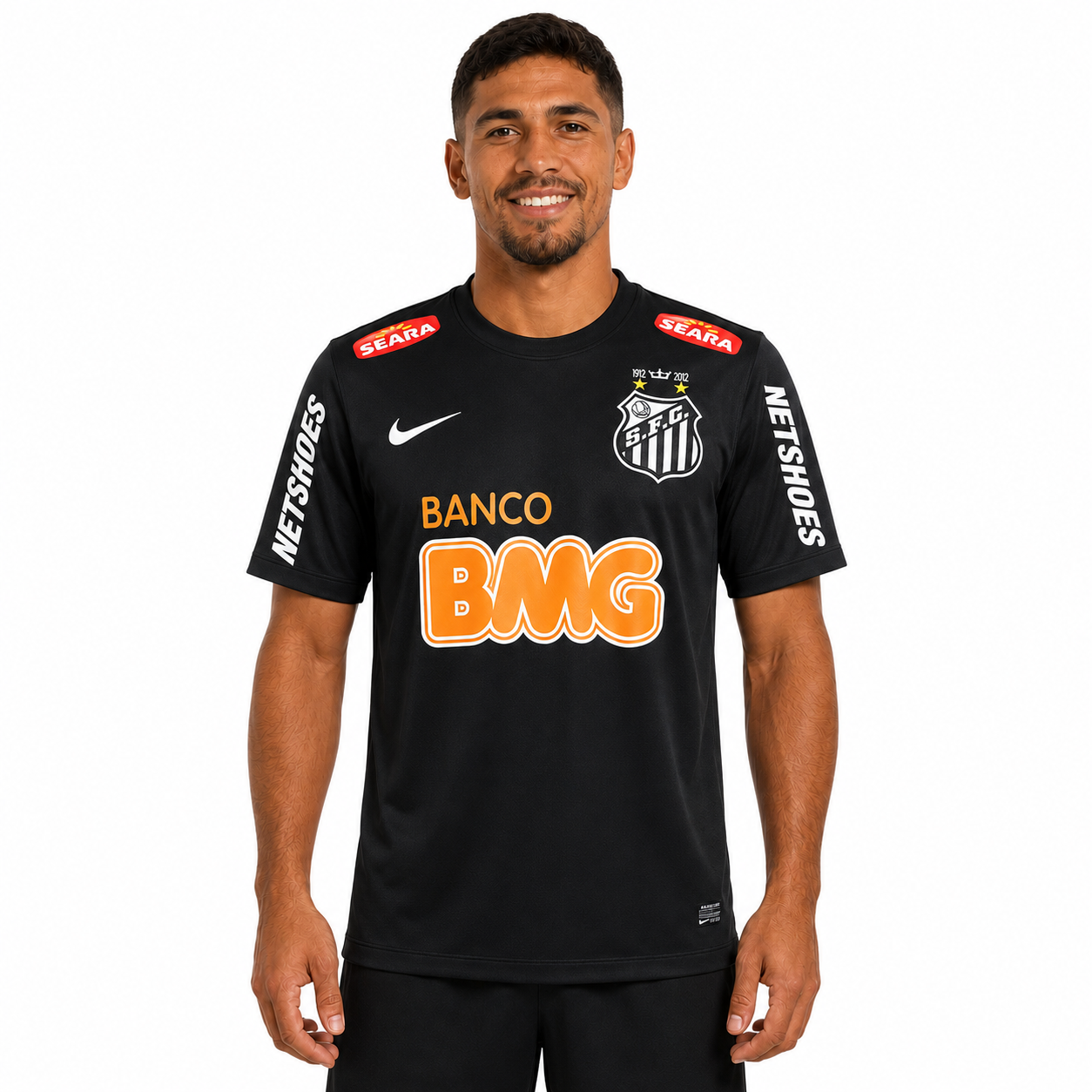 Camisa Retrô Edição Especial Away do Santos 2012-2013 Preta