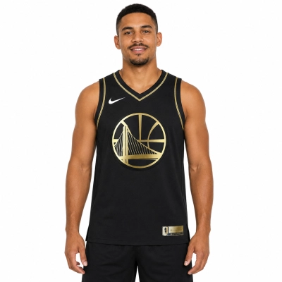 Regata Preta e Dourada do Golden State Warriors Curry Nº 30 01