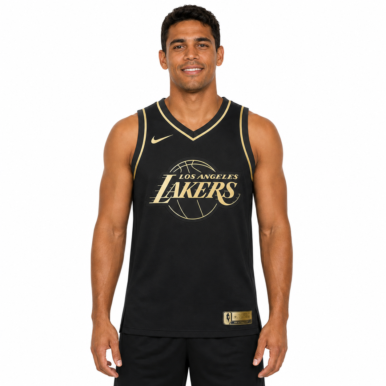 Regata Preta e Dourada do Los Angeles Lakers Dončić Nº 77