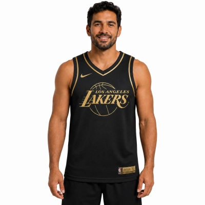 Regata Preta e Dourada do Los Angeles Lakers Kobe Nº 24 01