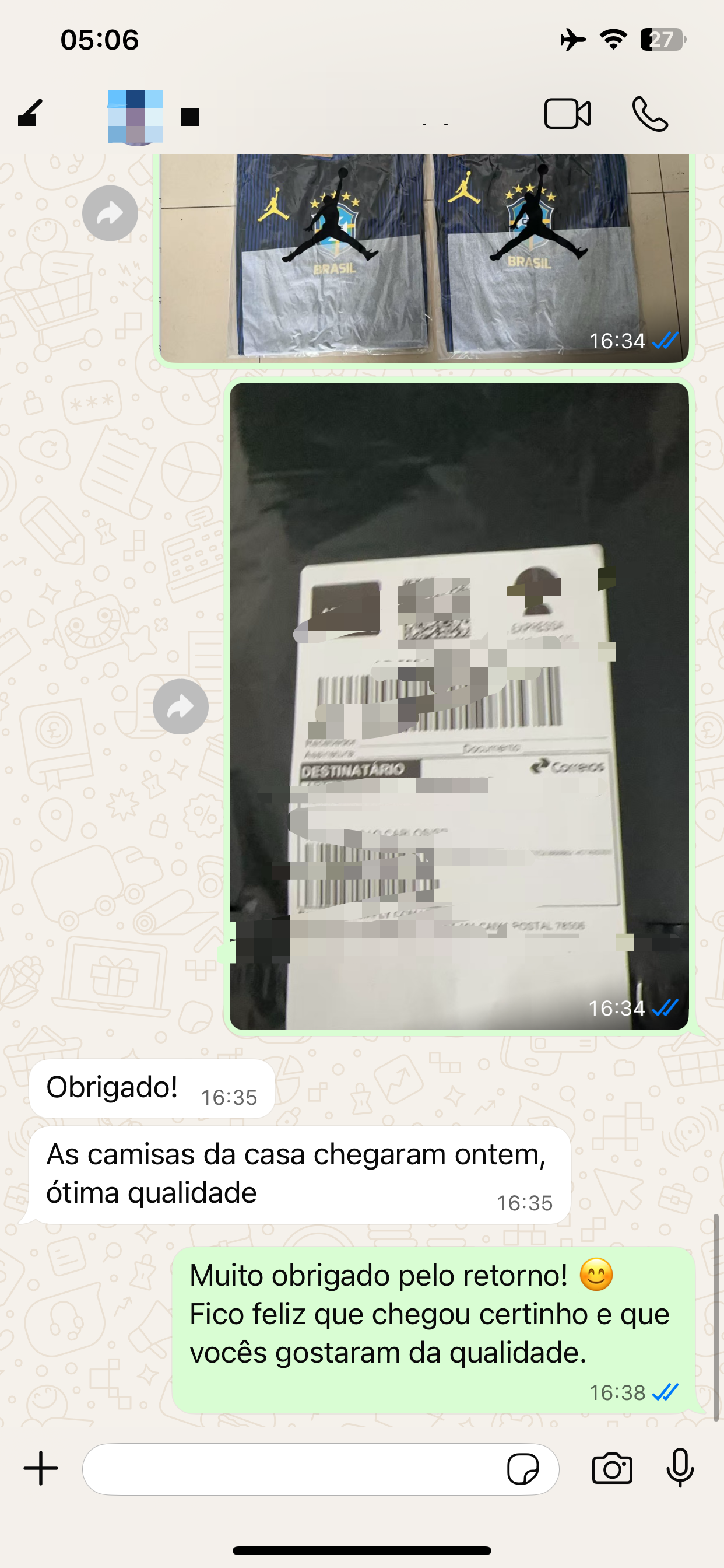 Conferência antes do envio CamisaGol