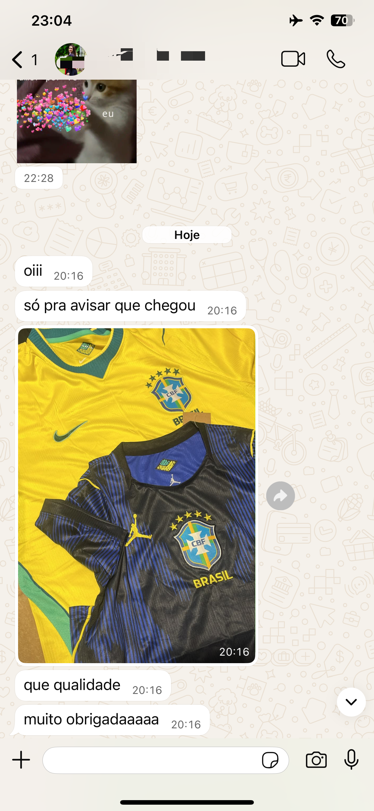 Feedback de cliente pelo WhatsApp