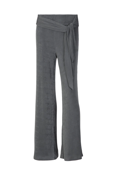 Women High Waist Tie Wrap Wide Leg Pants 01