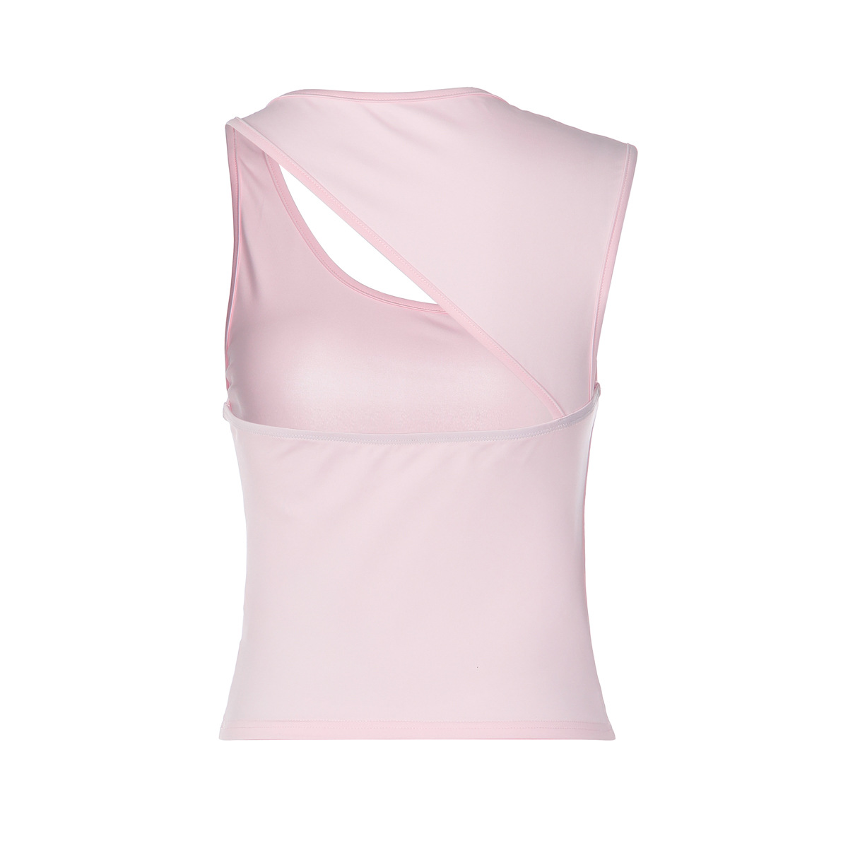 Women Asymmetric Neck Slim Fit Ribbed Tank Top