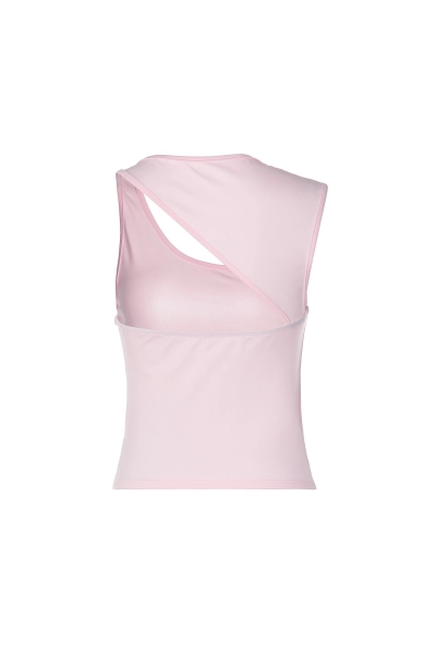 Women Asymmetric Neck Slim Fit Ribbed Tank Top 02