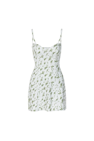 Women Floral Print Sweetheart Neck Cami Mini Dress 01