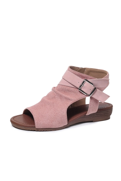 Women Peep Toe Buckle Wedge Sandals 01