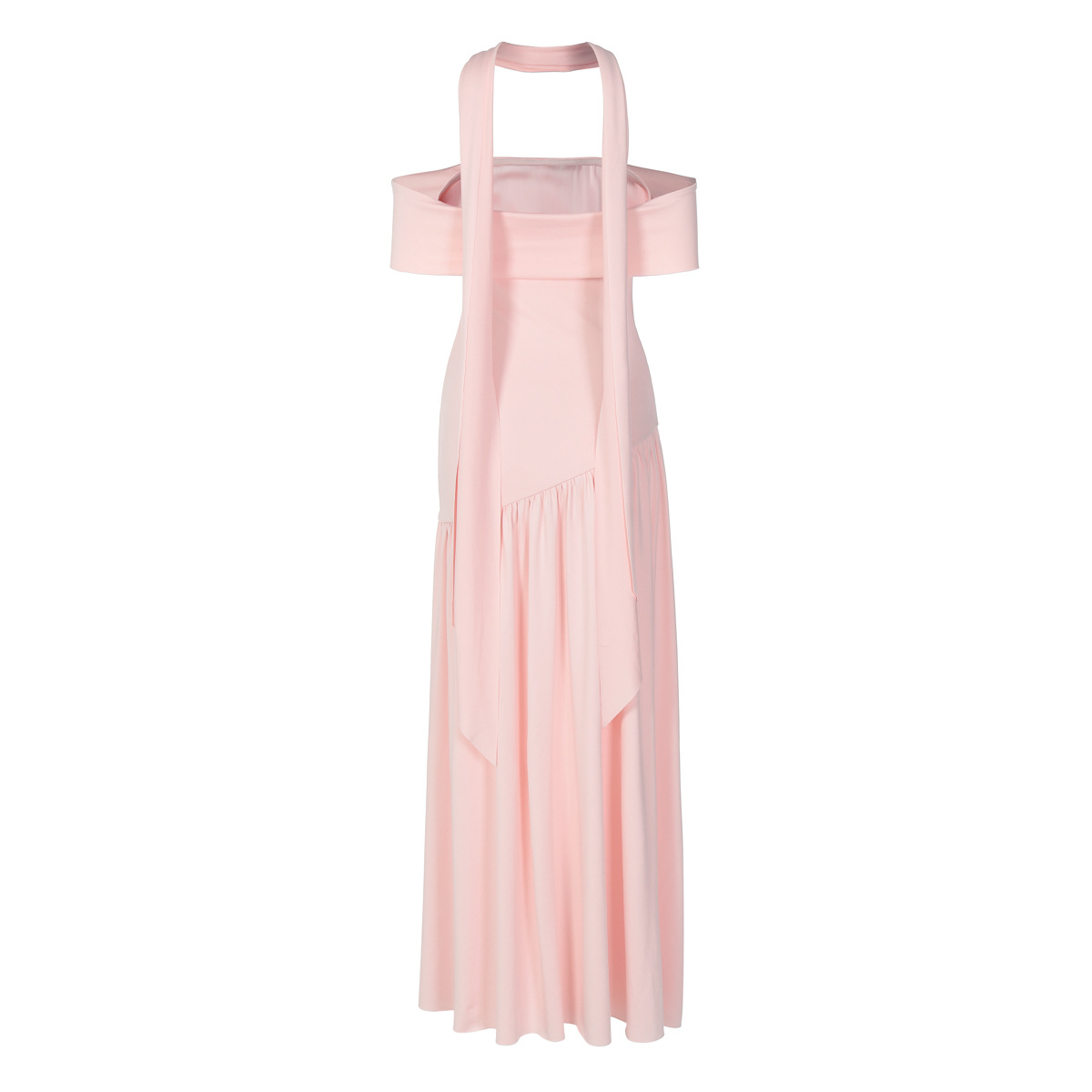 Women Off Shoulder Choker Slit Maxi Dress