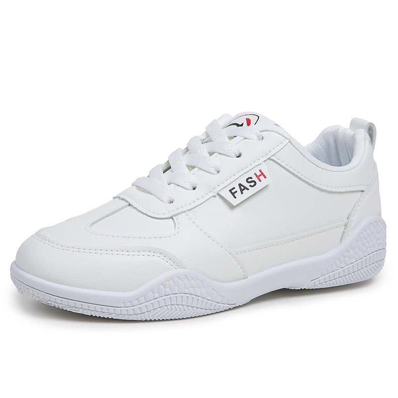 Women Leather Lace Up Soft Sole Casual Sneakers
