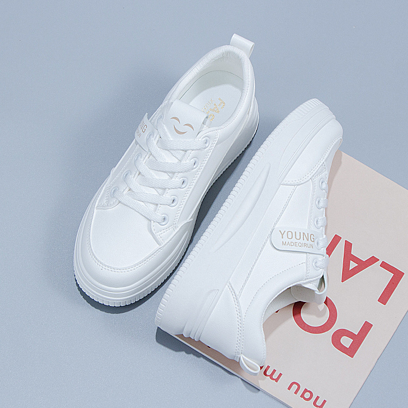 Women Breathable Mesh Platform White Casual Sneakers