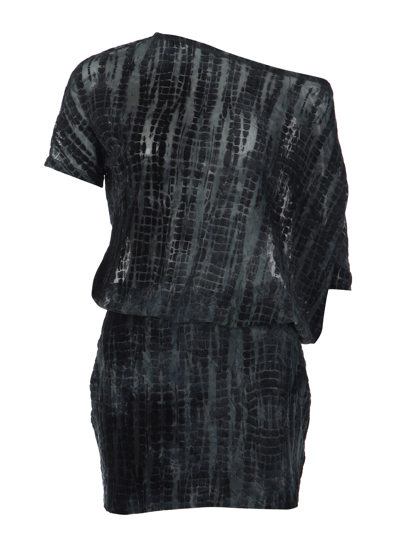 Women Off Shoulder Tie Back Printed Mini Dress