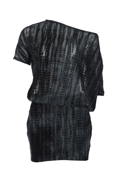 Women Off Shoulder Tie Back Printed Mini Dress 01