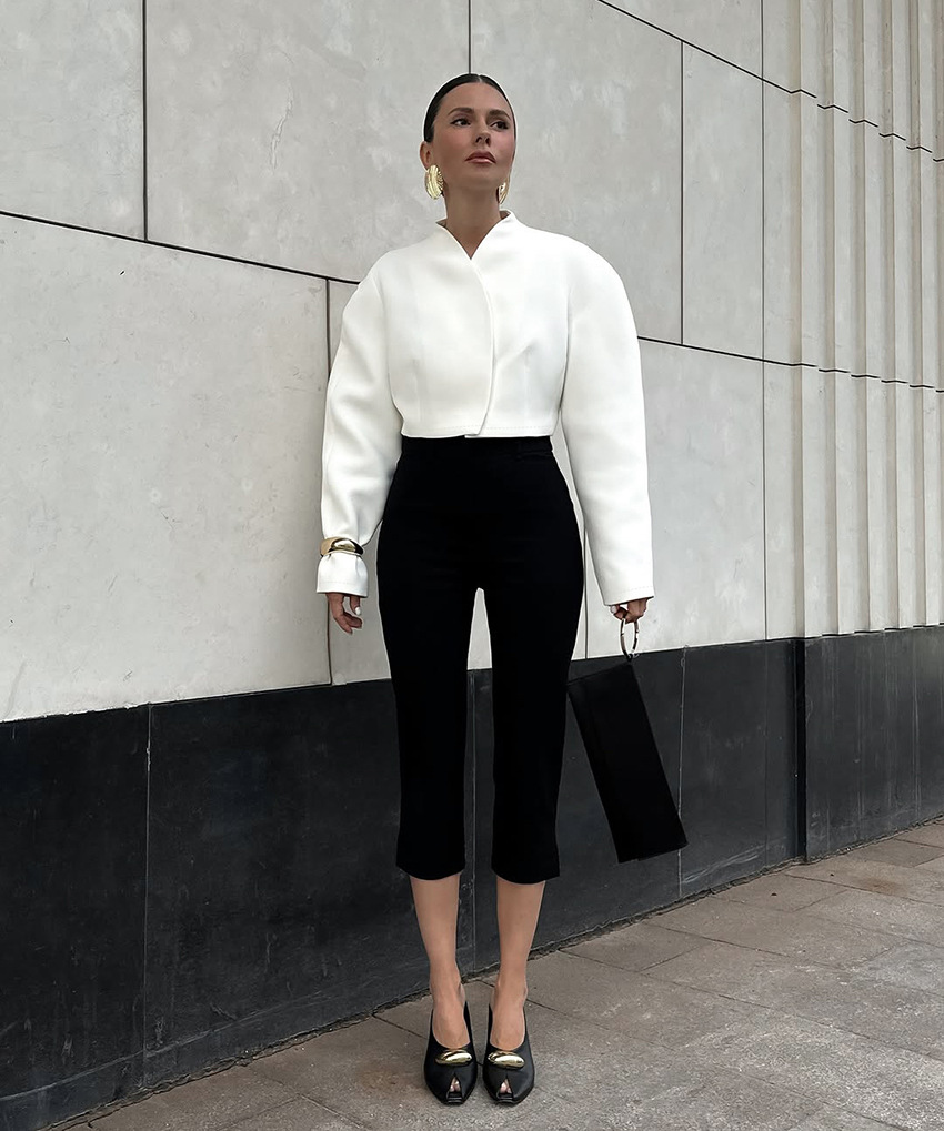 Women's Cropped Blazer Jacket, V-Neck Padded Shoulder Wrap Coat, Long Sleeve Formal &amp; Casual Outerwear