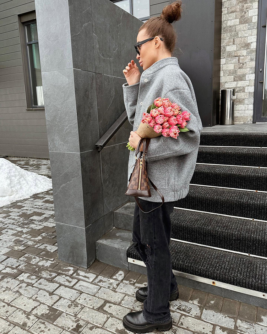 Women's Oversized Stand Collar Wool Blend Coat, Open Front Relaxed Jacket with Long Sleeves, Casual Outerwear for Fall &amp; Winter