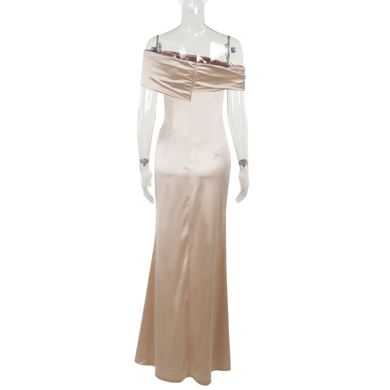 Women's Elegant Off The Shoulder Evening Dress - Mermaid Silhouette Slit Long Formal Gown