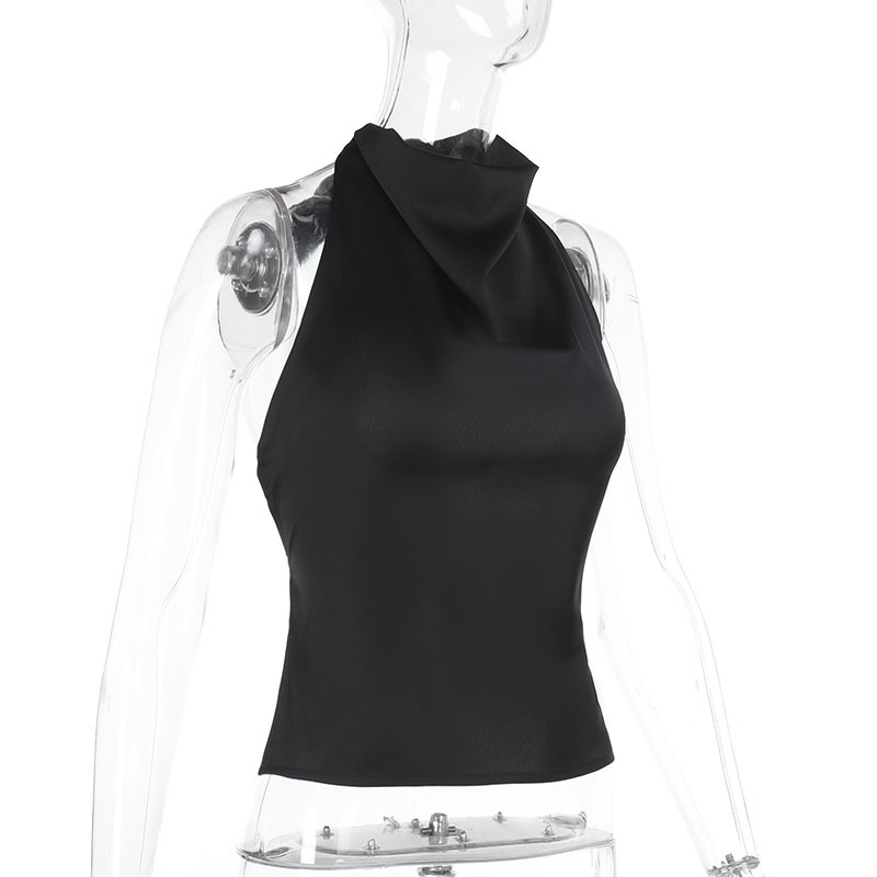 2025 Spring Satin Backless Top - Sexy Halter Neck Camisole for Streetwear &amp; Night Out