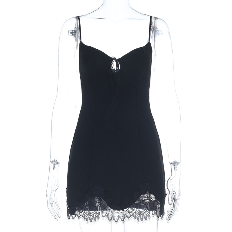 Sexy Lace Bodycon Mini Dress - Slim Fit Spaghetti Strap Cami Dress for Party &amp; Club