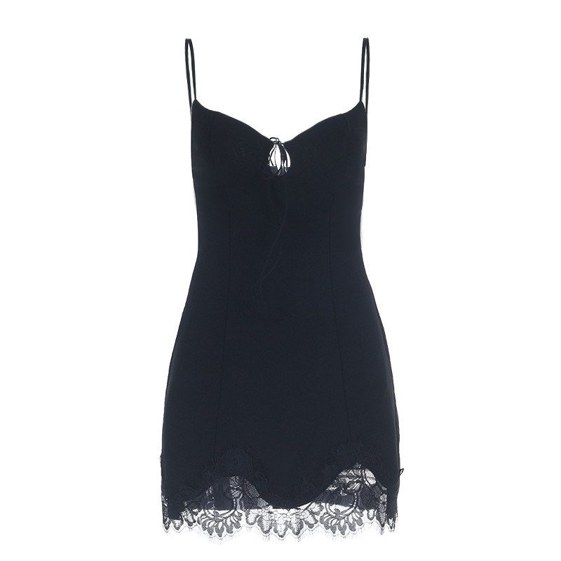 Sexy Lace Bodycon Mini Dress - Slim Fit Spaghetti Strap Cami Dress for Party &amp; Club