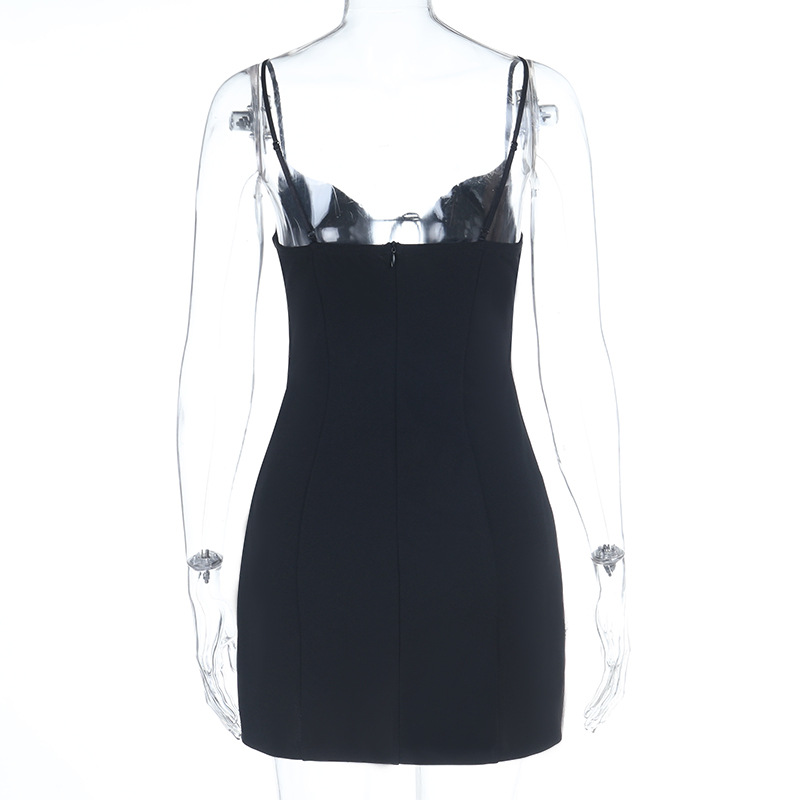 Sexy Lace Bodycon Mini Dress - Slim Fit Spaghetti Strap Cami Dress for Party &amp; Club