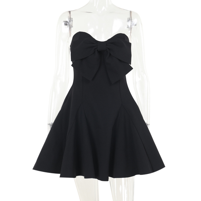 2025 New Strapless Bow Mini Dress - Sexy Tube Top Bodycon Party Cocktail Dress