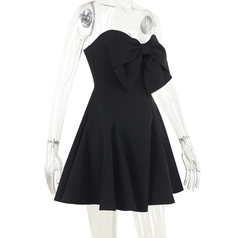 2025 New Strapless Bow Mini Dress - Sexy Tube Top Bodycon Party Cocktail Dress