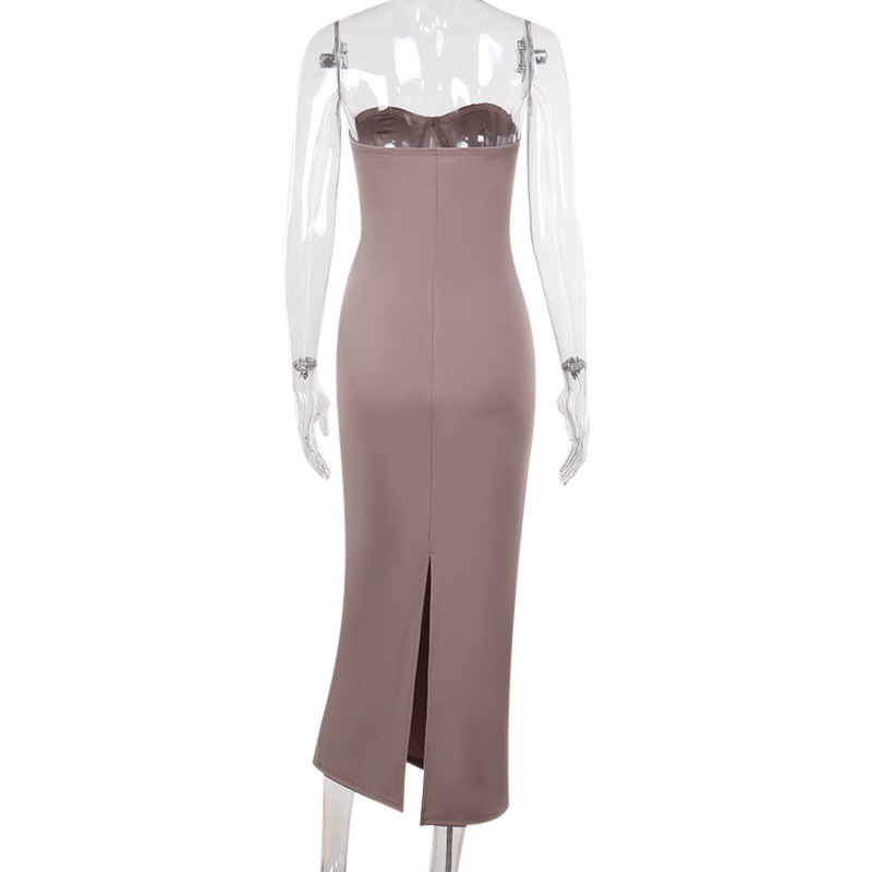Women's 2026 New Fashion Knit Tube Top Maxi Dress - Sexy Strapless Bodycon Long Gown for Party &amp; Club