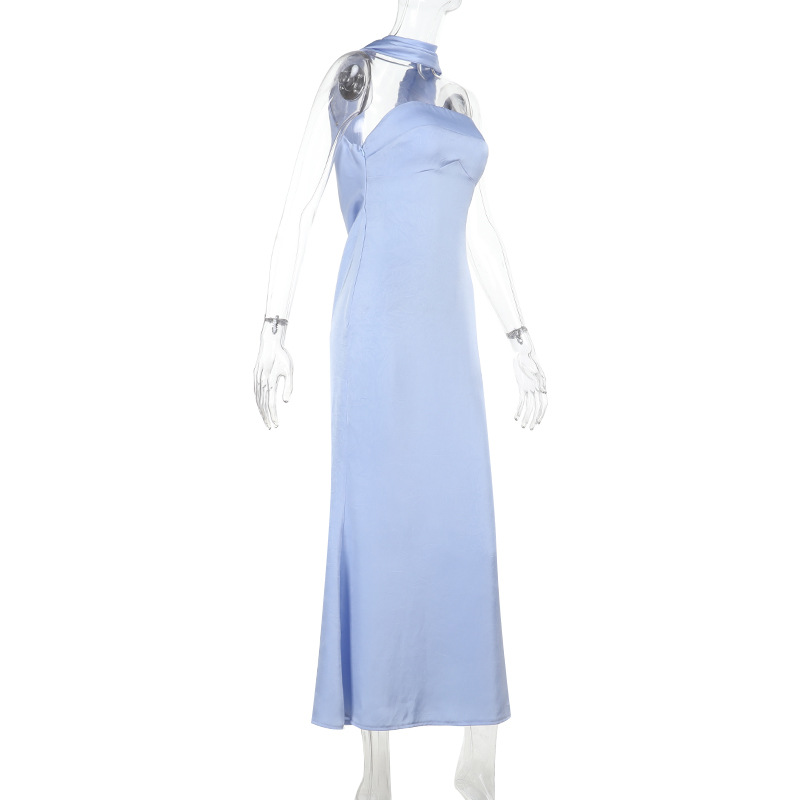 Women's 2-in-1 Satin Convertible Dress - Strapless Tube Top &amp; Off-The-Shoulder Evening Gown for Party &amp; Wedding Guest