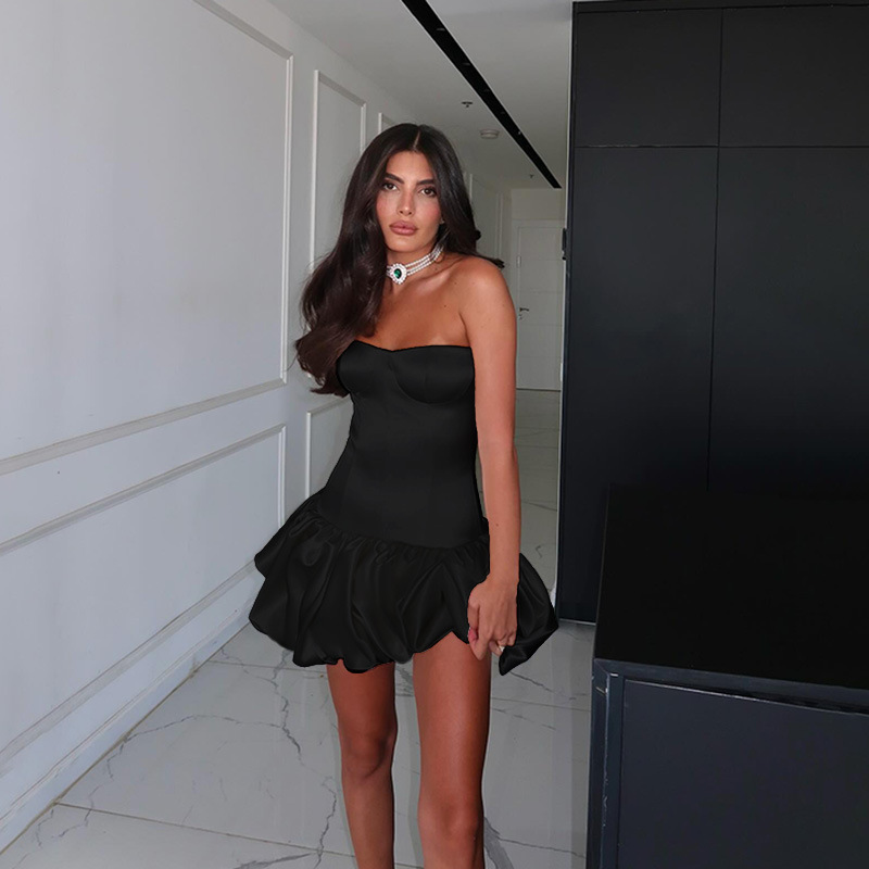 2026 New Fashion Ruched Strapless Dress - Sexy Slim Fit Tube Top A-Line Mini Dress for Party &amp; Club