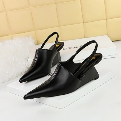 Closed toe shoes hollow back strap sandals high heels 14 01