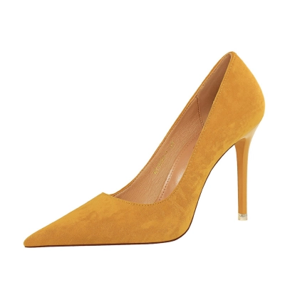 Fashionable simple stiletto heels ultra-high heels suede 7 01